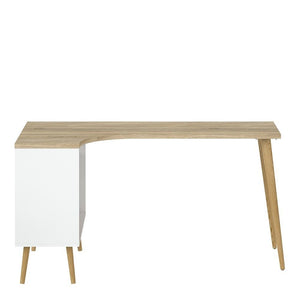 Furniture To Go Oslo Desk with Return in White and Oak (7047545049AK)