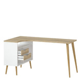 Furniture To Go Oslo Desk with Return in White and Oak (7047545049AK)