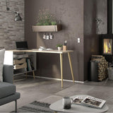 Furniture To Go Oslo Desk with Return in White and Oak (7047545049AK)
