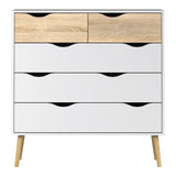 Furniture To Go Oslo 5-Drawer Chest in White and Oak (7047545649AK)