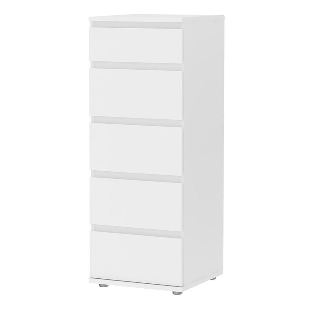Furniture To Go Nova 5 Drawer Narrow Chest in White (7097109649)