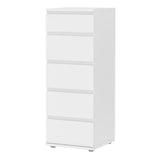 Furniture To Go Nova 5 Drawer Narrow Chest in White (7097109649)