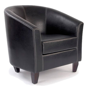 Nautilus Designs Metro  High Back Tub Style Armchair Upholstered in a durable Leather Effect Finish - Brown