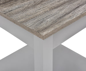 Dorel Home Carver Range End Table in Weathered Oak and Grey