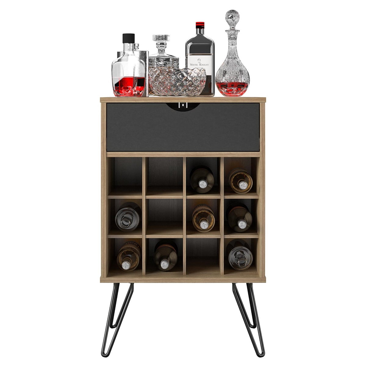 Novogratz Concord Natural Wine Rack Cabinet (8374348COMNUK)