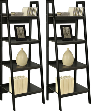 Dorel Home Lawrence Range 4 Shelf Ladder Bookshelf in Black