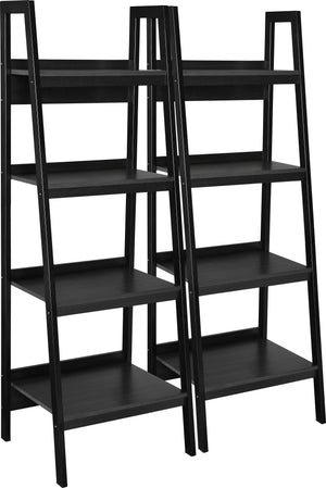 Dorel Home Lawrence Range 4 Shelf Ladder Bookshelf in Black