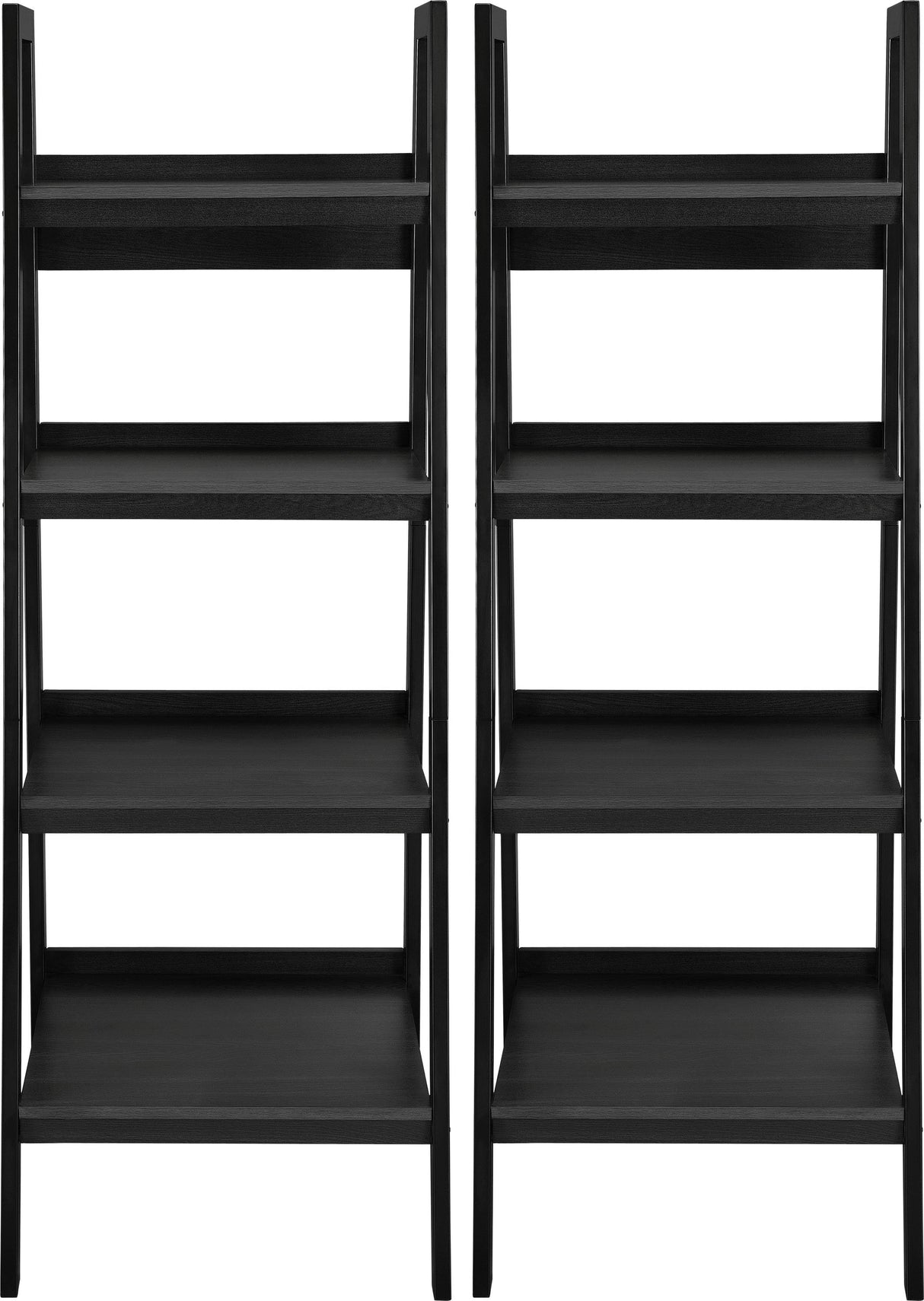 Dorel Home Lawrence Range 4 Shelf Ladder Bookshelf in Black