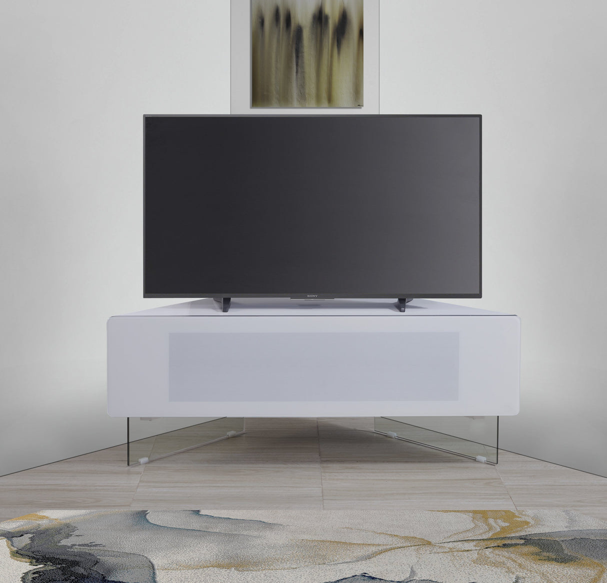 MDA Designs Antares White Corner TV Cabinet
