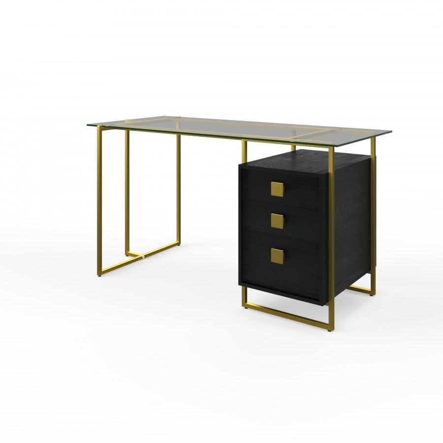 Alphason Atherton Black and Gold Home Office Desk (AW21922)