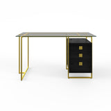 Alphason Atherton Black and Gold Home Office Desk (AW21922)
