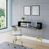Alphason Morgan Black and Gold Home Office Desk (AW21924)