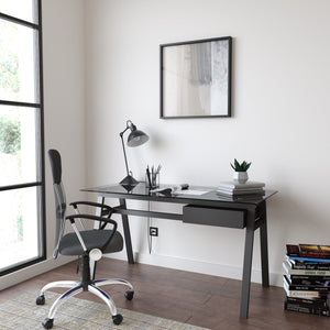 Alphason Richmond Grey Glass Home Office Desk (AW21928GRY)