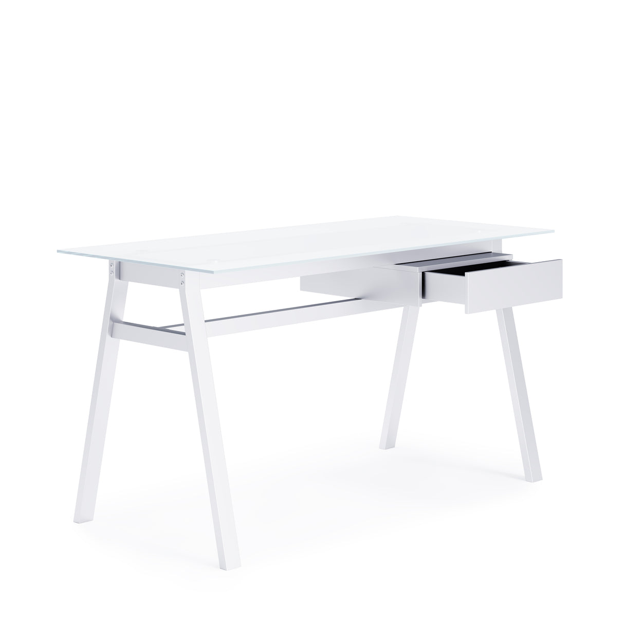 Alphason Richmond White Glass Home Office Desk (AW21928WHT)