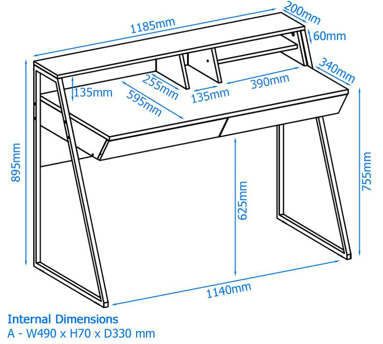 Alphason Salcombe Home Office Desk (AW3160)