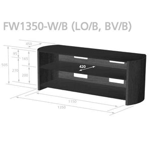Alphason Finewoods Light Oak TV / Hifi Stand - FW1350-LO/B