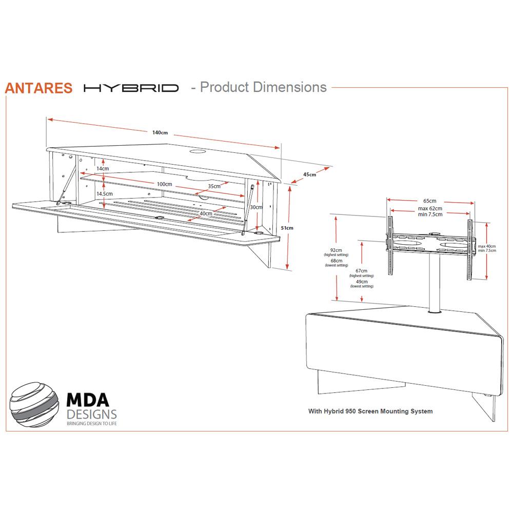 MDA Designs Antares White Corner TV Cabinet