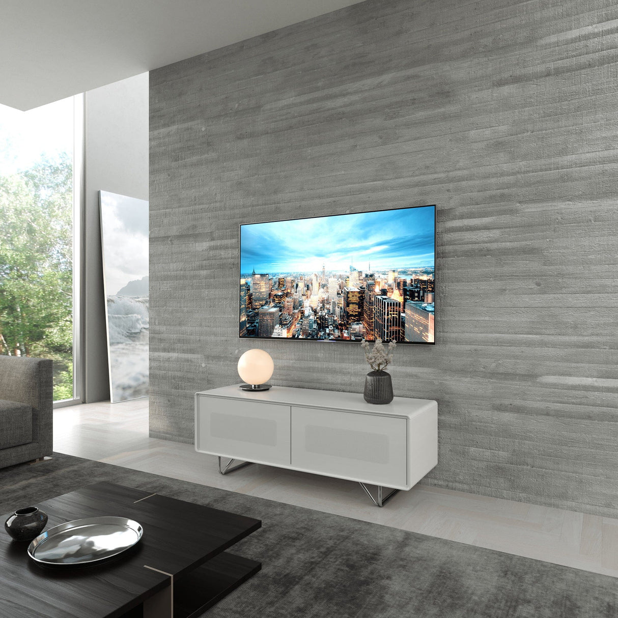 Alphason Apollo 1200 White TV Stand (ADAP1200WHT)