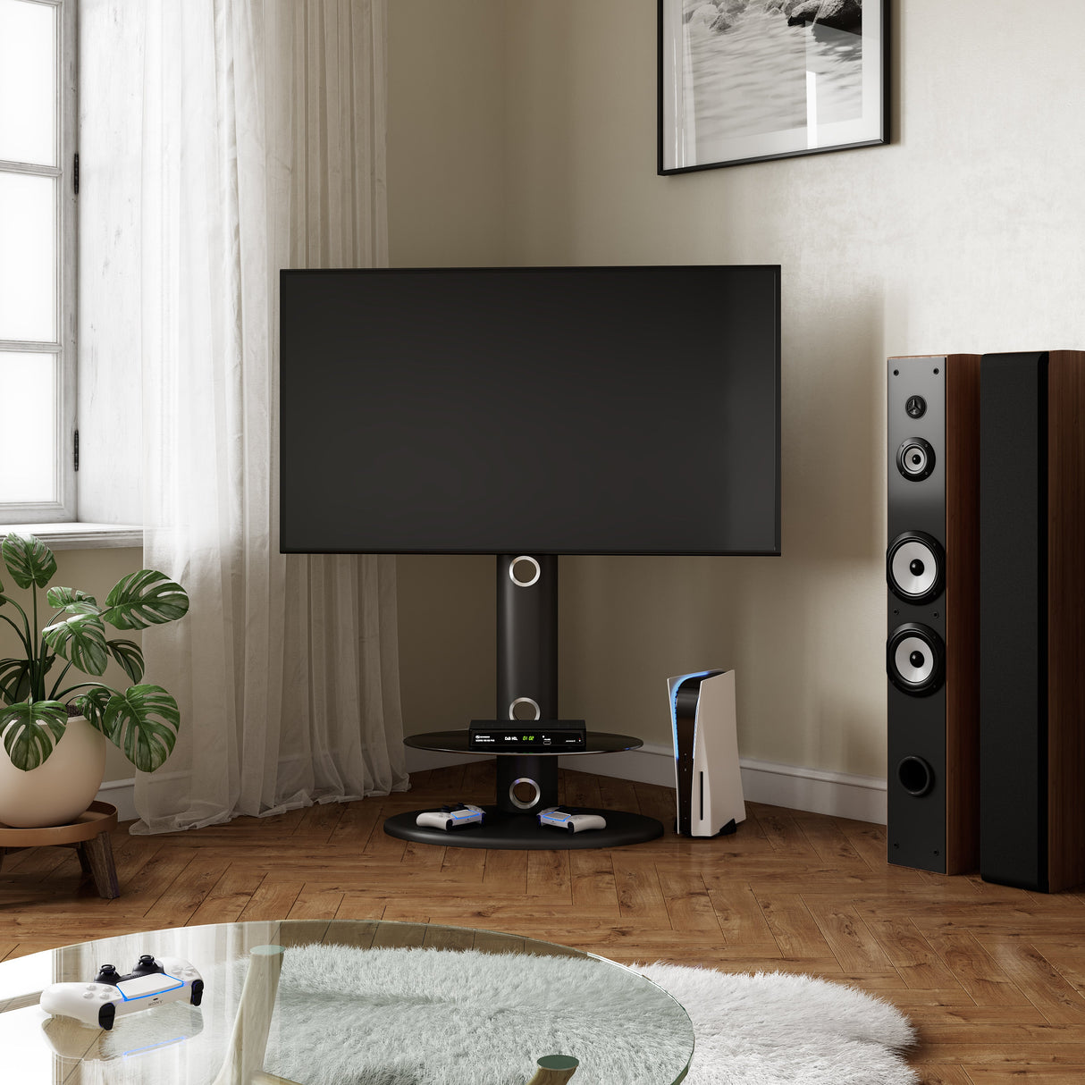 Alphason Argon Black Cantilever TV Stand (ADAR725BLK)