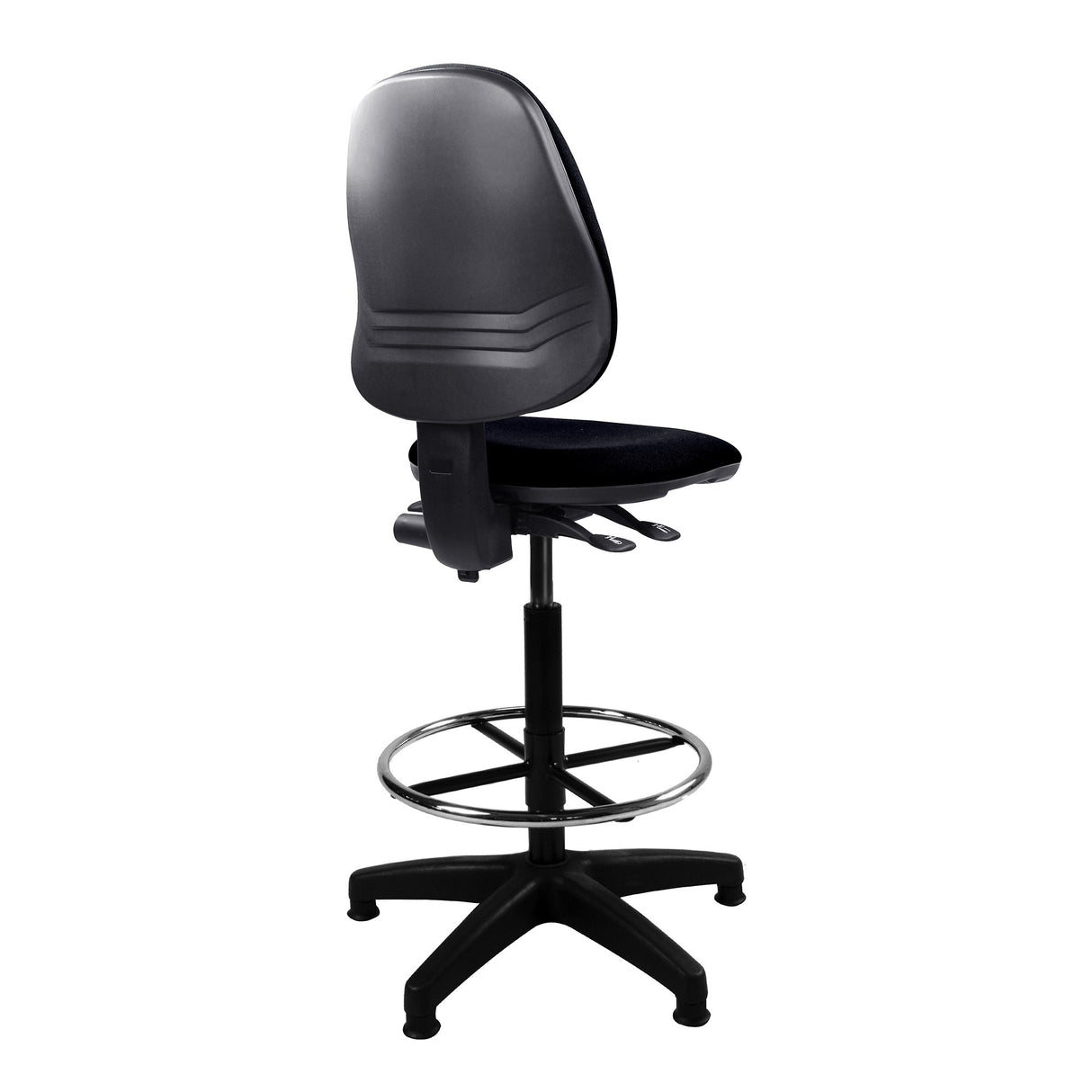 Nautilus Designs Java 200 Medium Back Draughtsman Chair - Twin Lever - Black