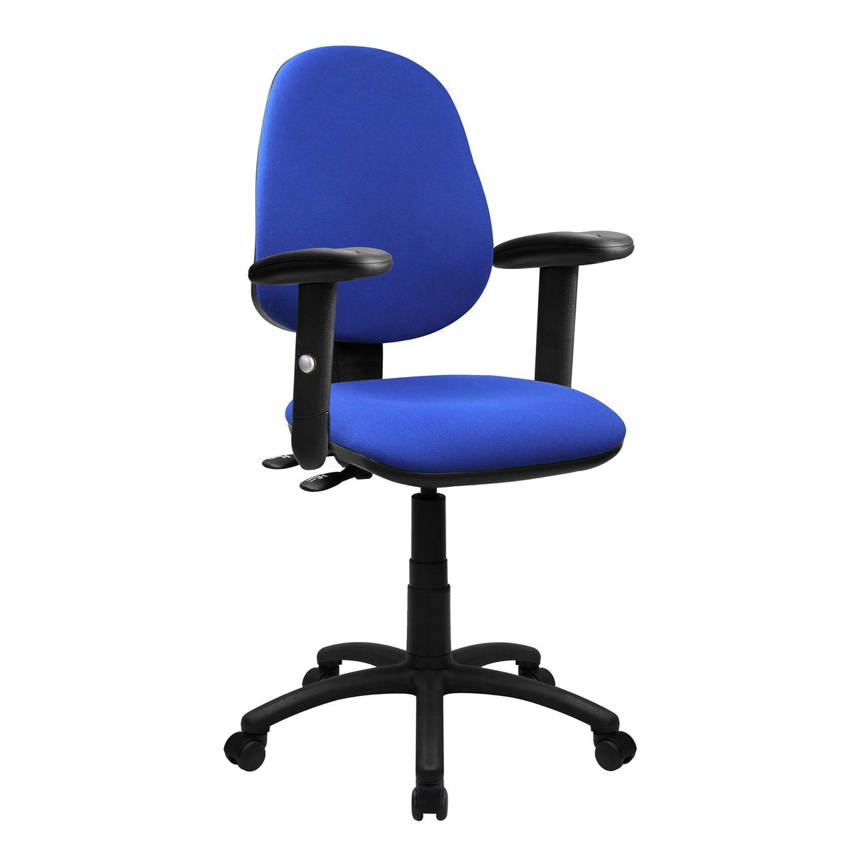 Nautilus Designs Java 200 Medium Back Operator Chair - Twin Lever with Height Adjustable Arms - Blue