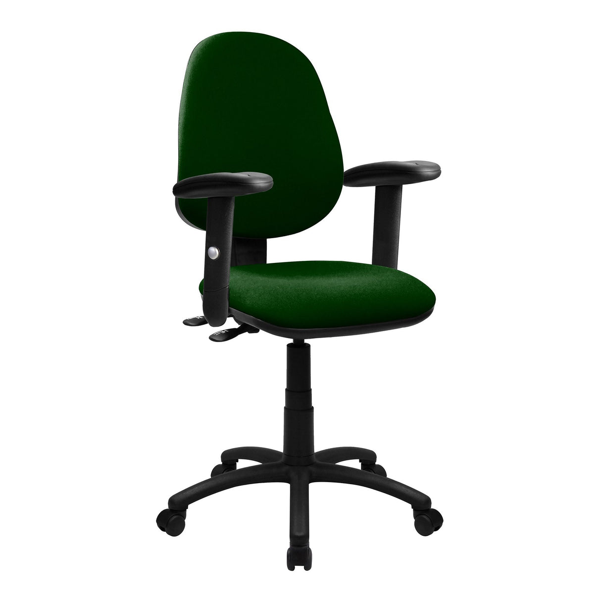 Nautilus Designs Java 200 Medium Back Operator Chair - Twin Lever with Height Adjustable Arms - Green