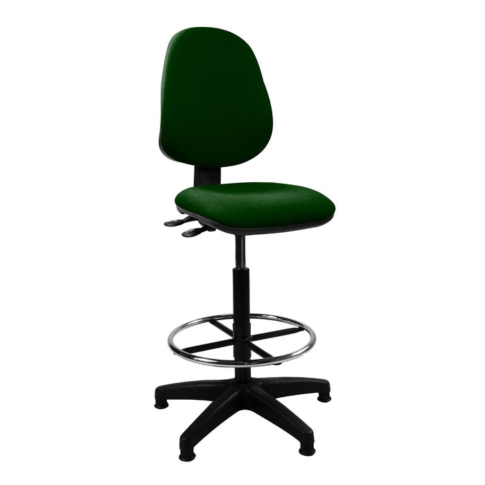 Nautilus Designs Java 200 Medium Back Draughtsman Chair - Twin Lever - Green