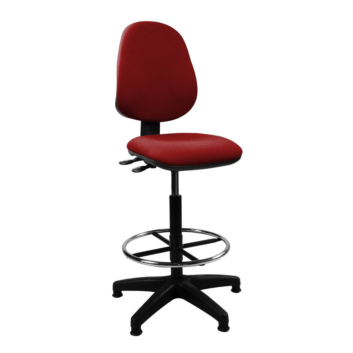 Nautilus Designs Java 200 Medium Back Draughtsman Chair - Twin Lever - Red