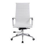 Nautilus Designs Aura Contemporary High Back Bonded Leather Executive Armchair with Chrome Base - White