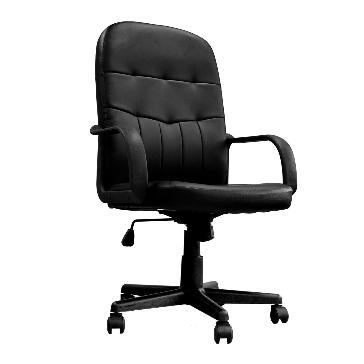Nautilus Designs Orion High Back Bonded Leather Manager Chair with Integrated Lumbar Support - Black