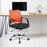 Nautilus Designs Calypso Medium Mesh Back Task Operator Armchair with Chrome Base - Orange