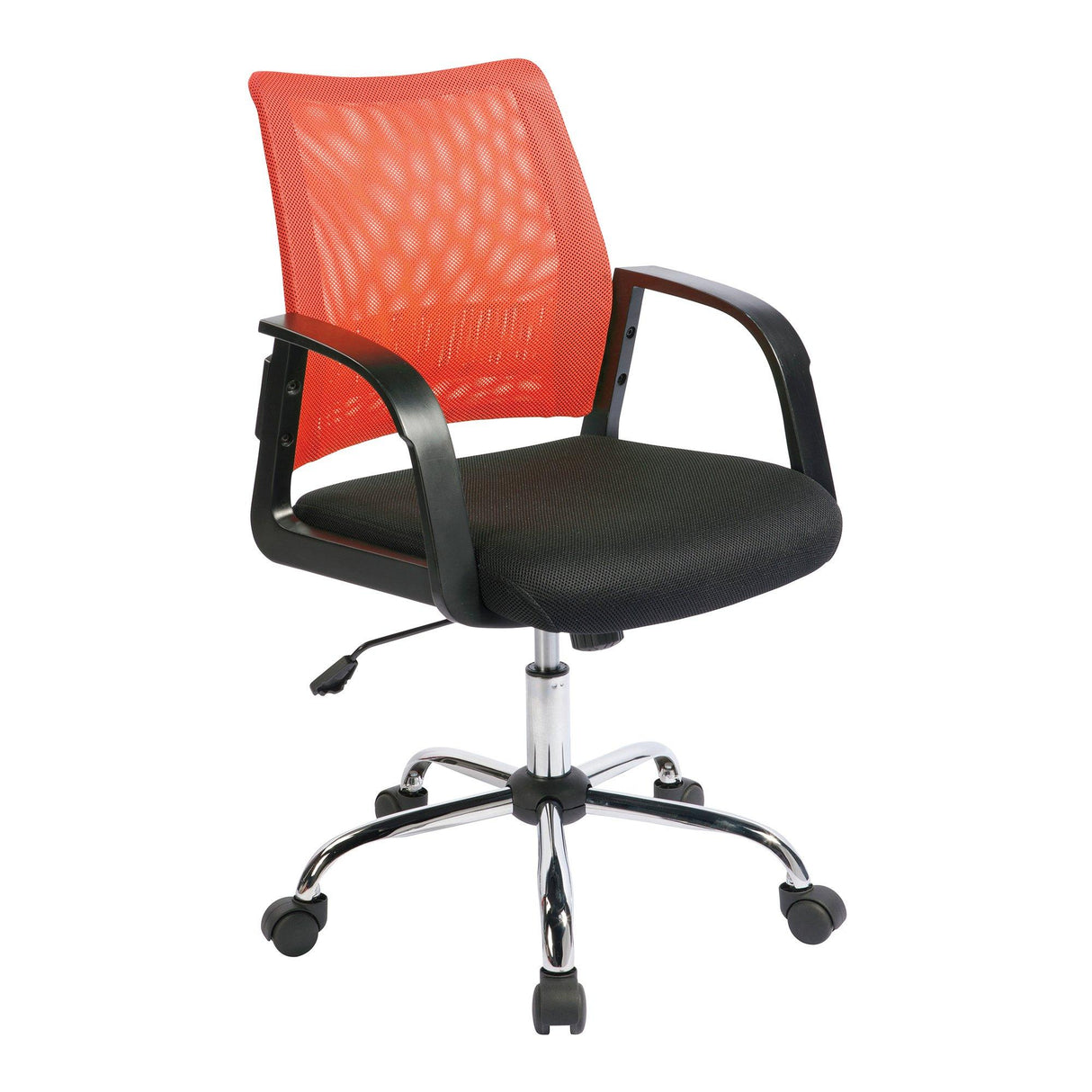 Nautilus Designs Calypso Medium Mesh Back Task Operator Armchair with Chrome Base - Orange