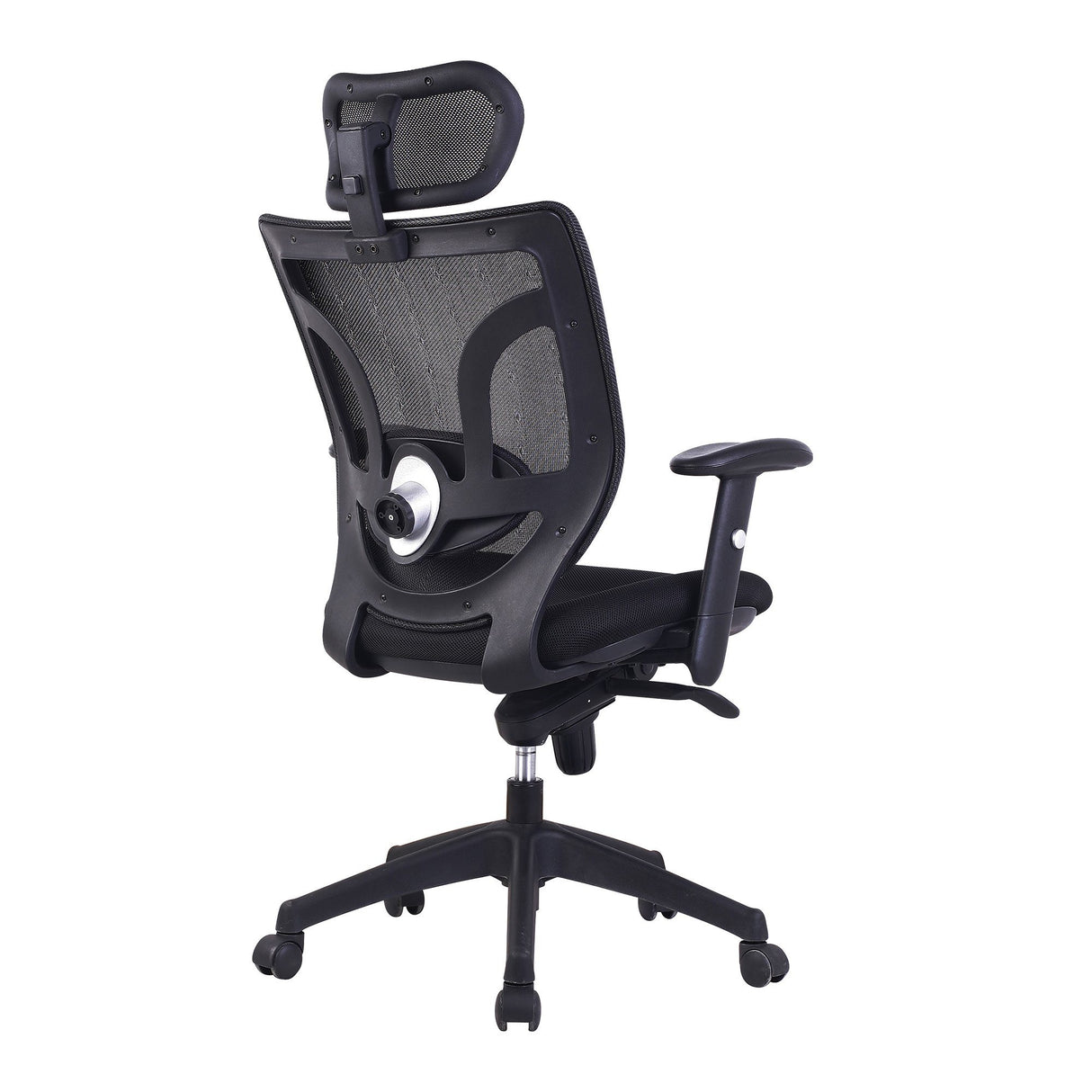 Nautilus Designs Newton High Back Mesh Synchronous Executive Armchair with Integral Headrest - Black