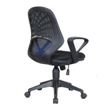 Nautilus Designs Lattice Mesh Back Operator Armchair with Fluted Black Nylon Base - Blue