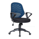 Nautilus Designs Lattice Mesh Back Operator Armchair with Fluted Black Nylon Base - Blue
