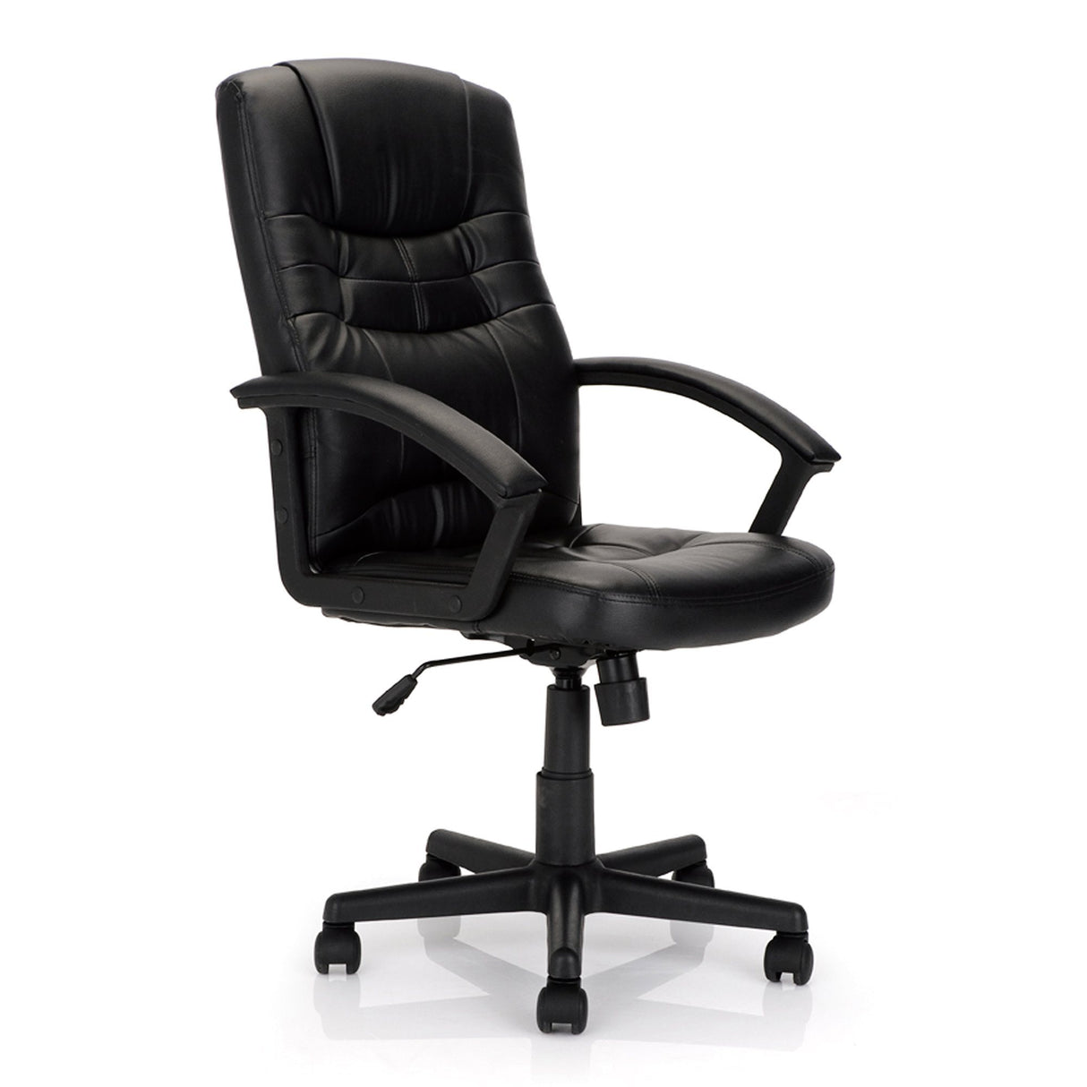 Nautilus Designs Darwin High Back Leather Effect Executive Armchair with Integral Headrest - Black