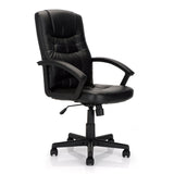 Nautilus Designs Darwin High Back Leather Effect Executive Armchair with Integral Headrest - Black
