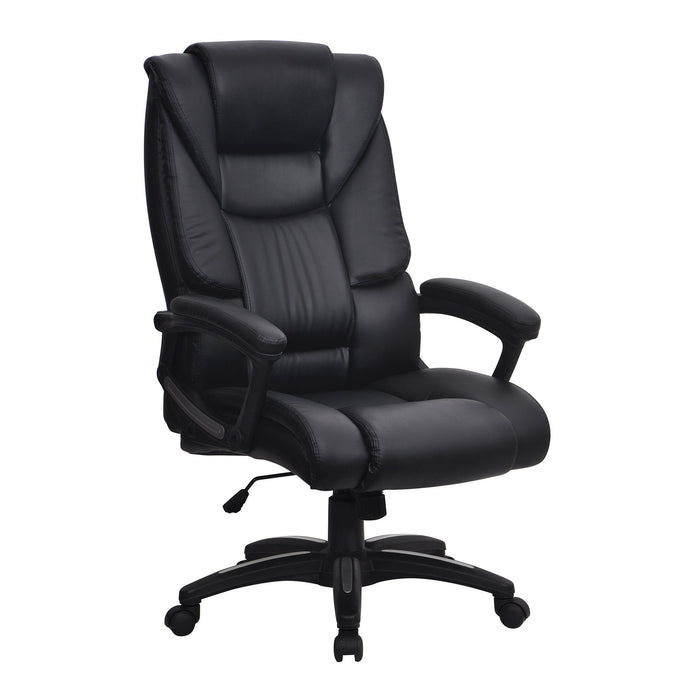 Nautilus Designs Titan Oversized High Back Leather Effect Executive Chair with Integral Headrest - Black