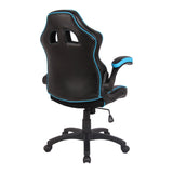 Nautilus Designs Predator  Executive Ergonomic Gaming Style Office Chair with Folding Arms, Integral Headrest and Lumbar Support - Black/Blue