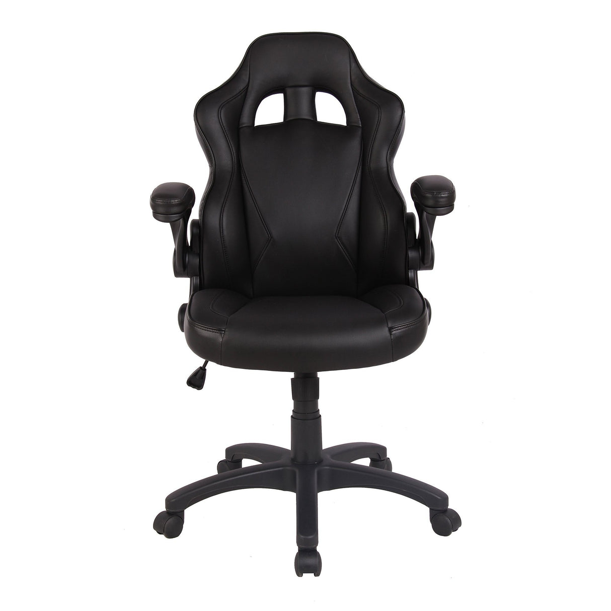 Nautilus Designs Predator  Executive Ergonomic Gaming Style Office Chair with Folding Arms, Integral Headrest and Lumbar Support - Black