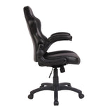 Nautilus Designs Predator  Executive Ergonomic Gaming Style Office Chair with Folding Arms, Integral Headrest and Lumbar Support - Black