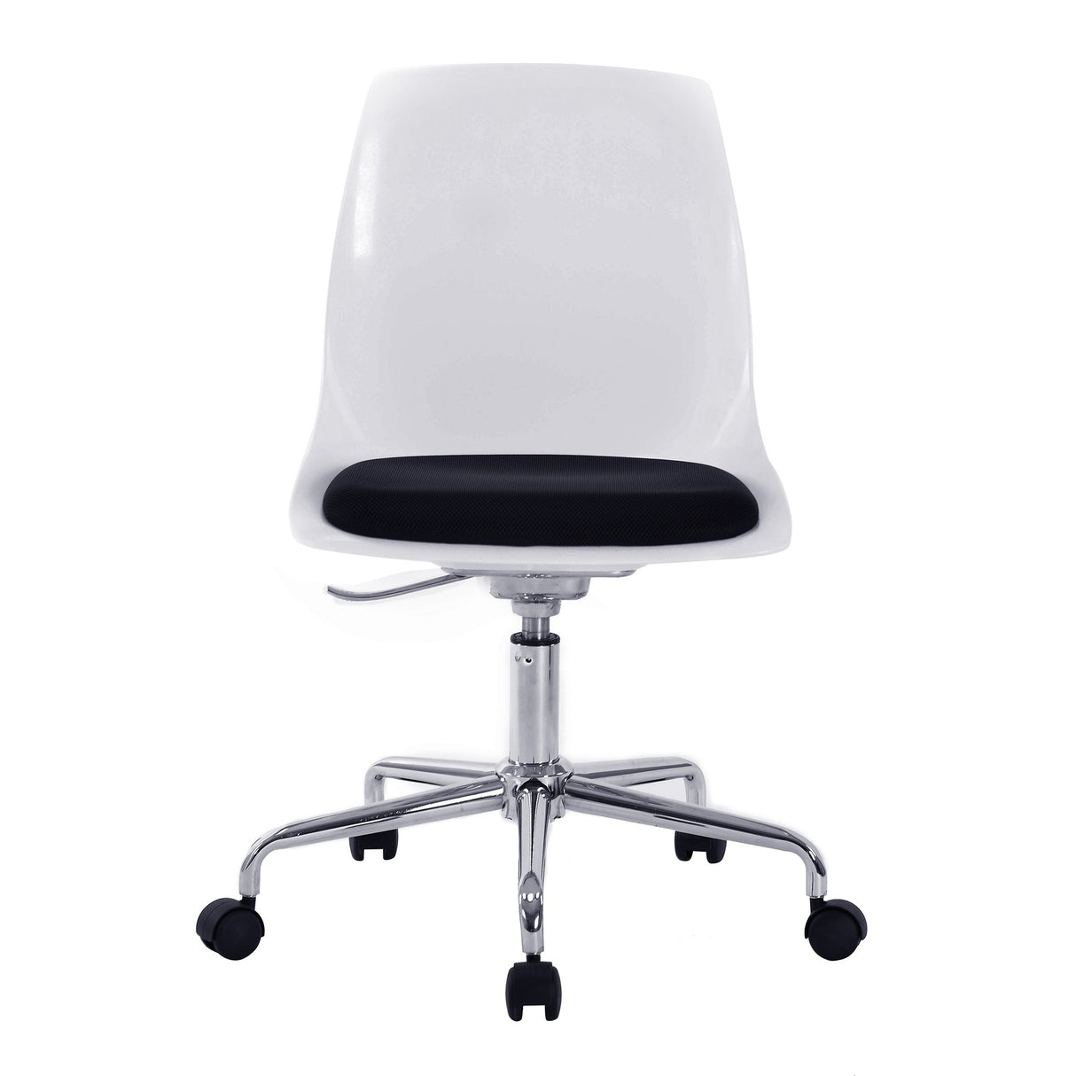 Nautilus Designs Flow Designer Poly Swivel Chair with White Shell and Chrome Base