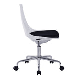 Nautilus Designs Flow Designer Poly Swivel Chair with White Shell and Chrome Base