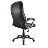 Nautilus Designs Wellington High Back Leather Effect Executive Armchair with Silver Detailed Black Nylon Base - Black
