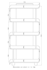Jual Curved Bookcase in Grey (BS201 BOOKSHELF GREY)