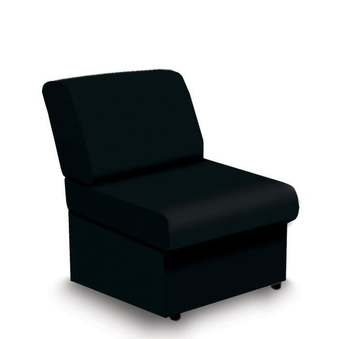 Nautilus Designs Wave Contemporary Modular Fabric Low Back Sofa - Rectangular - Black
