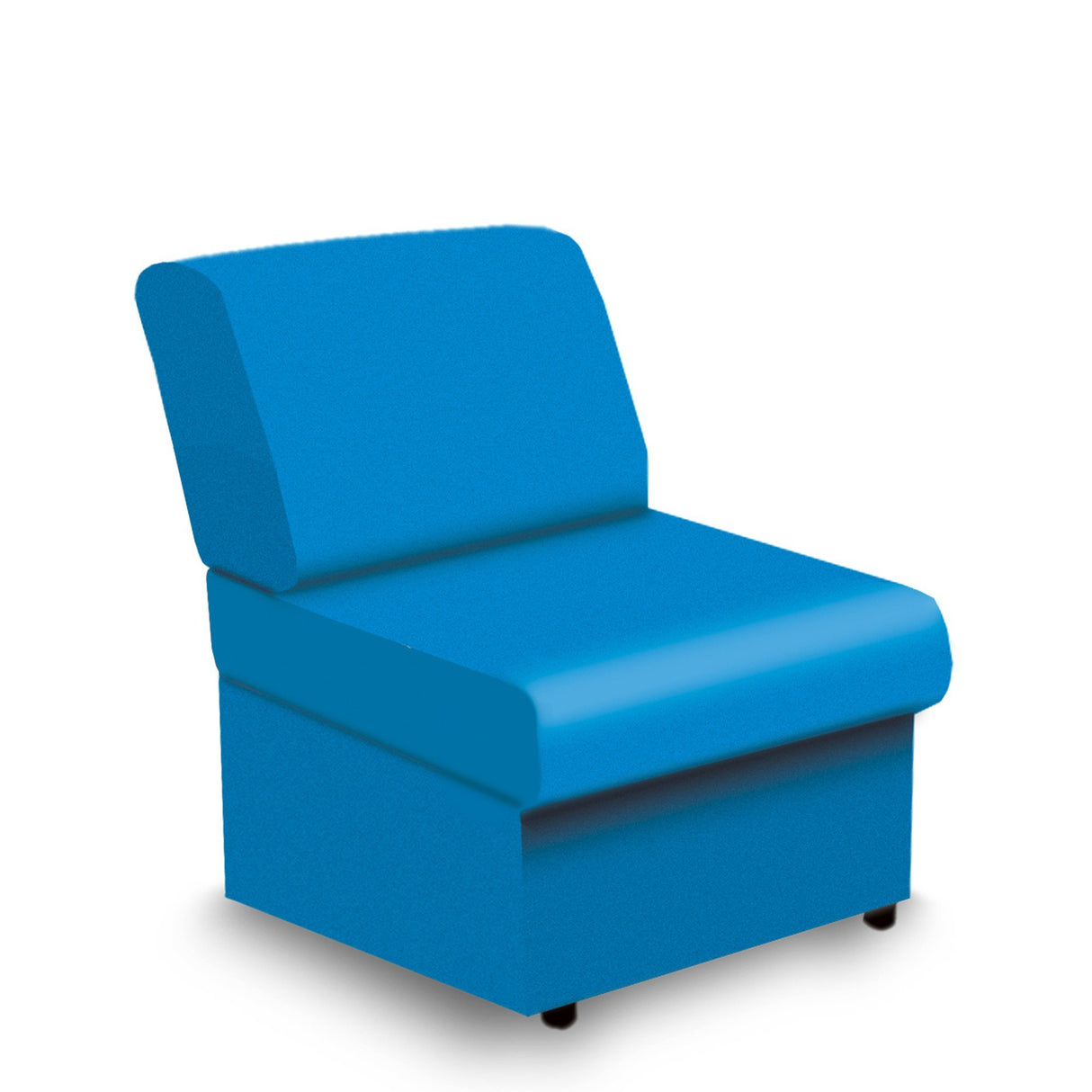 Nautilus Designs Wave Contemporary Modular Fabric Low Back Sofa - Rectangular - Blue