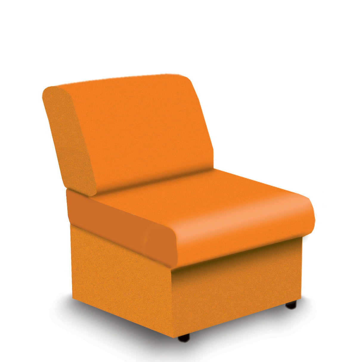 Nautilus Designs Wave Contemporary Modular Fabric Low Back Sofa - Rectangular - Orange
