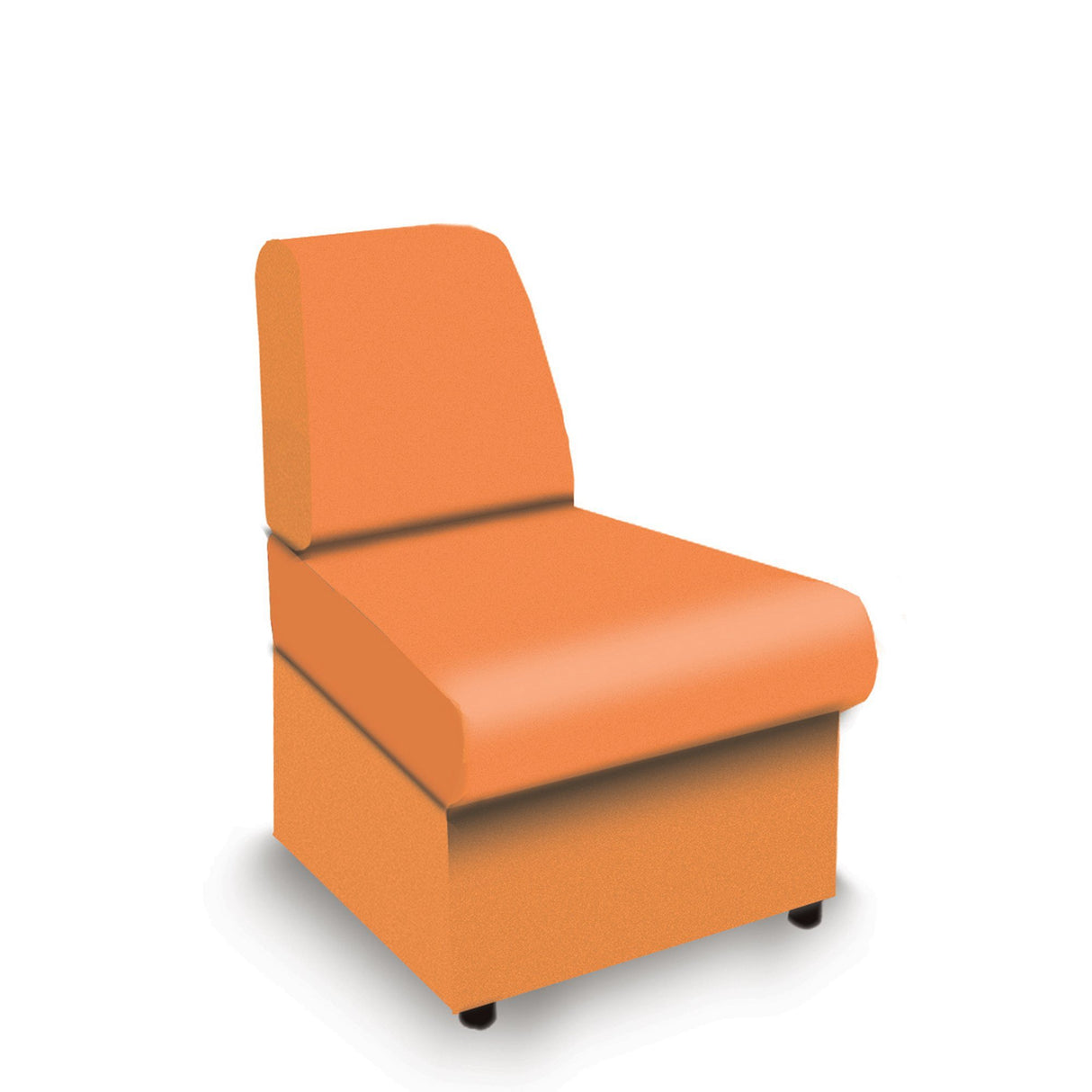 Nautilus Designs Wave Contemporary Modular Fabric Low Back Sofa - Convex- Orange