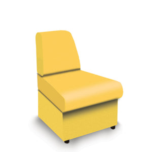 Nautilus Designs Wave Contemporary Modular Fabric Low Back Sofa - Convex- Yellow